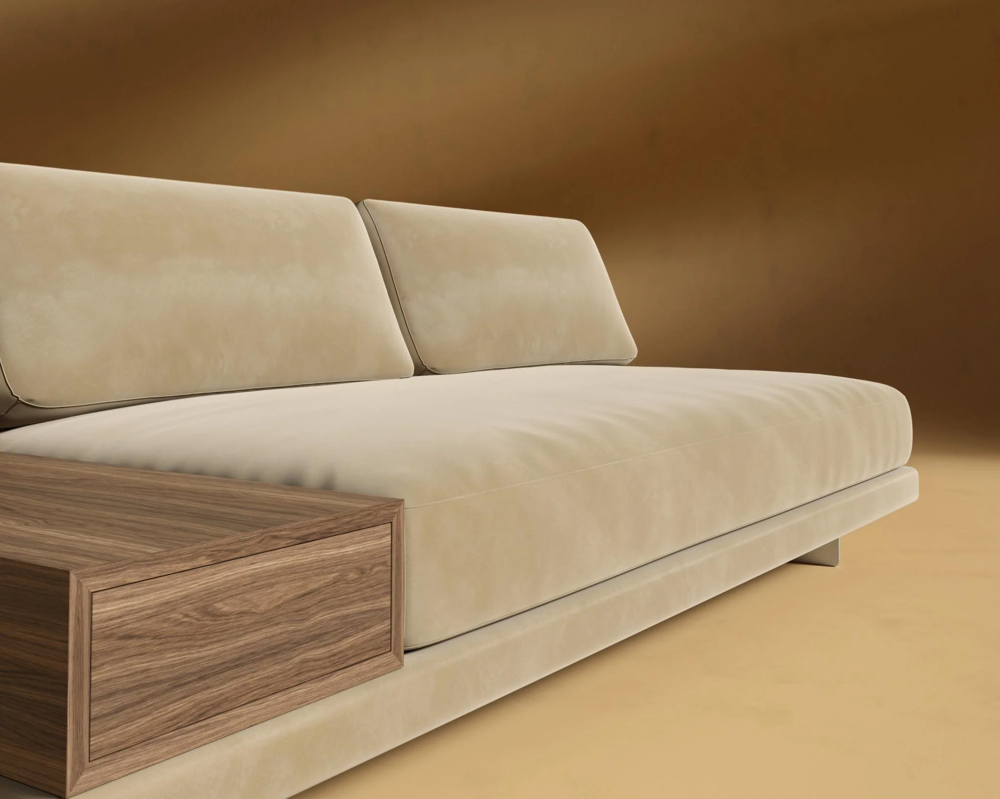 Dresden Armless Sofa with Side Table - Image 106