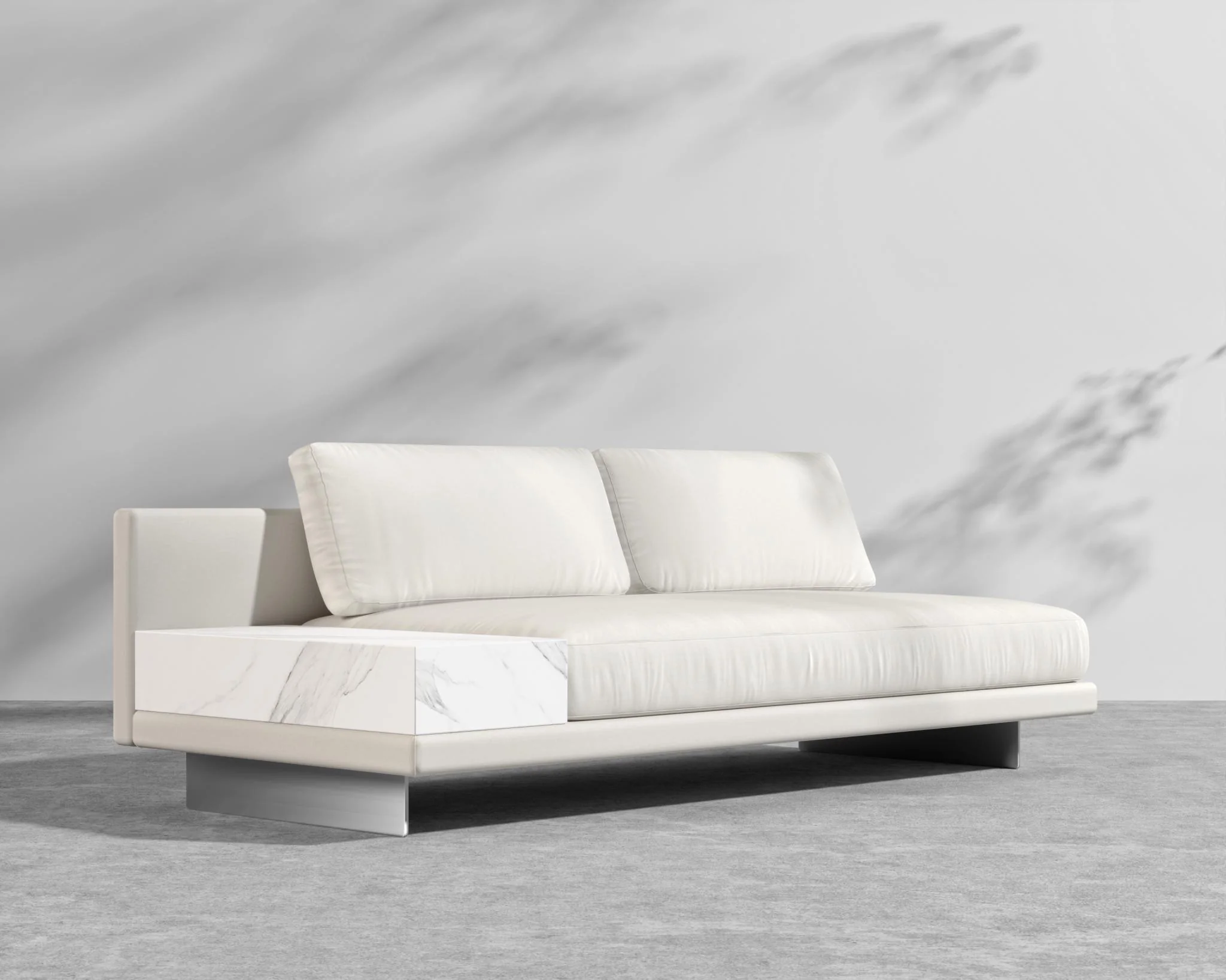 Dresden Outdoor Armless Sofa with Side Table - Image 10