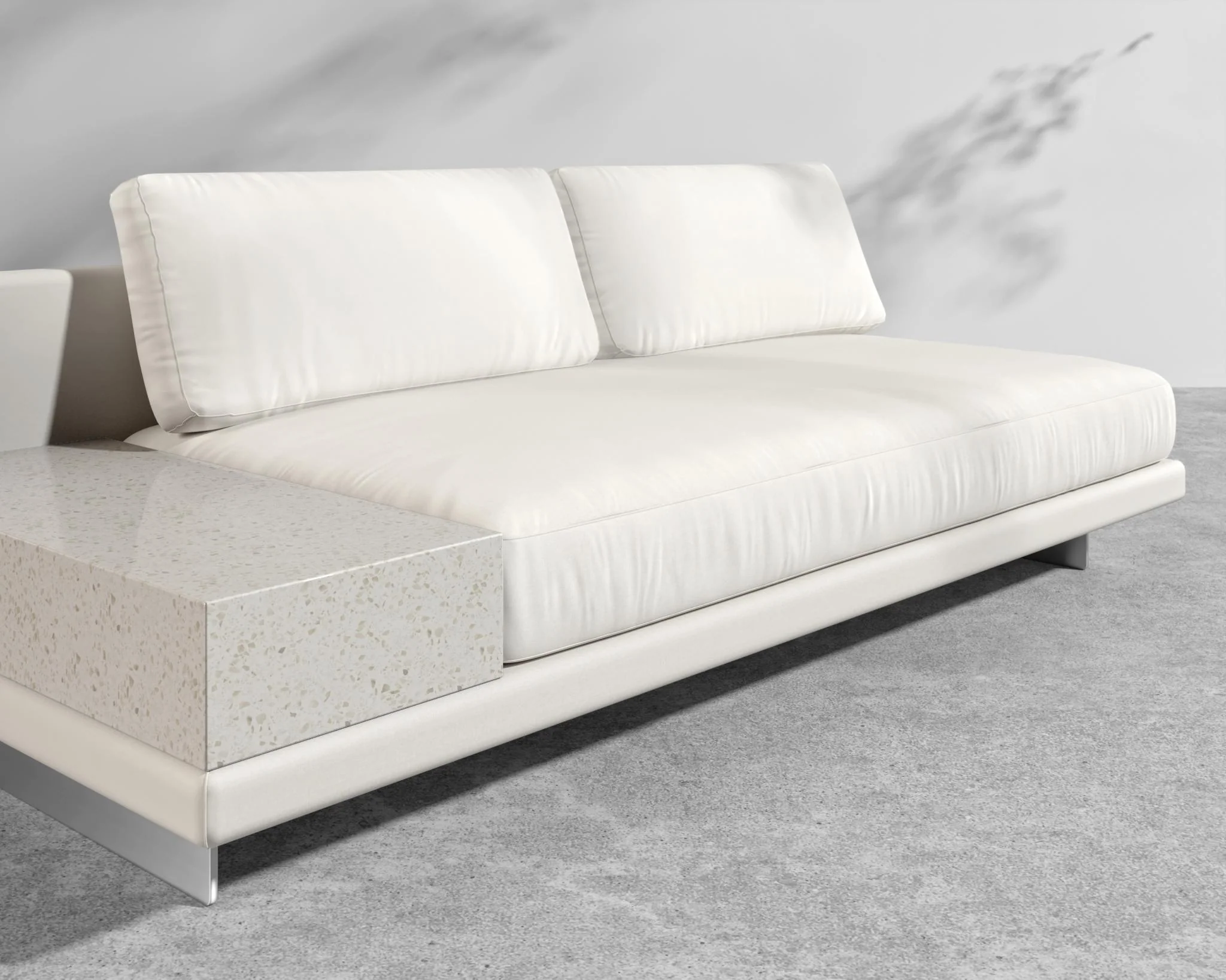 Dresden Outdoor Armless Sofa with Side Table - Image 12