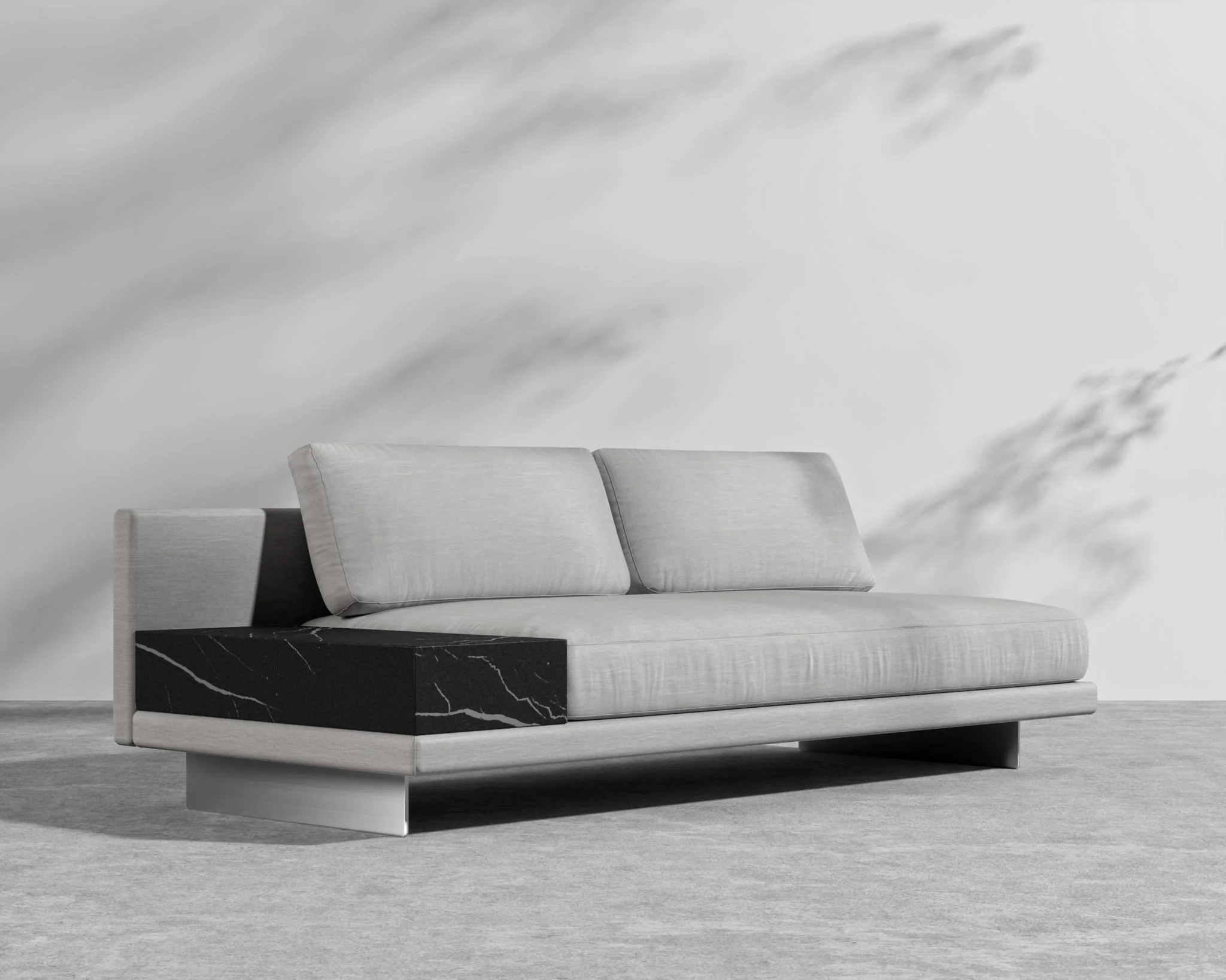 Dresden Outdoor Armless Sofa with Side Table - Image 16