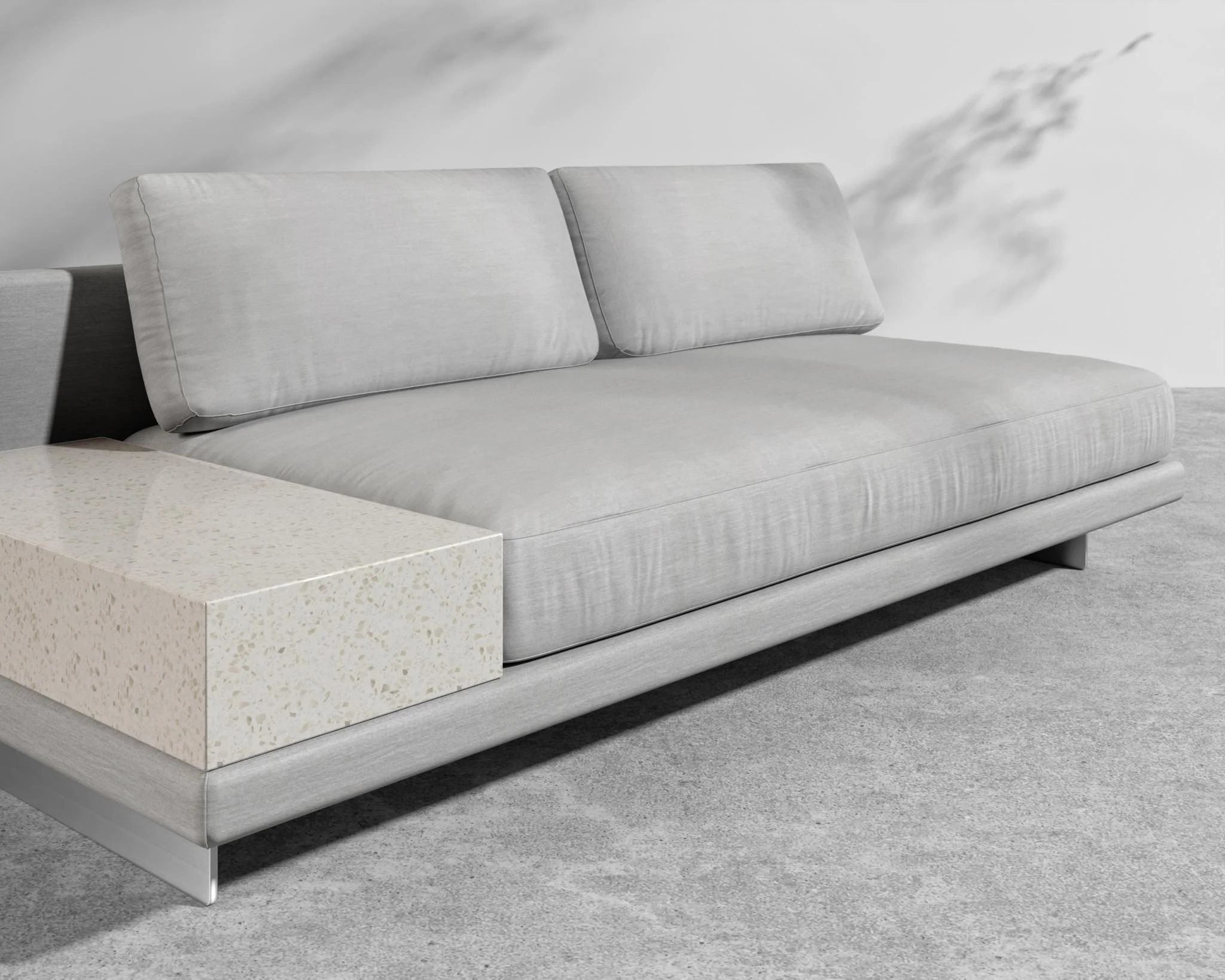 Dresden Outdoor Armless Sofa with Side Table - Image 18