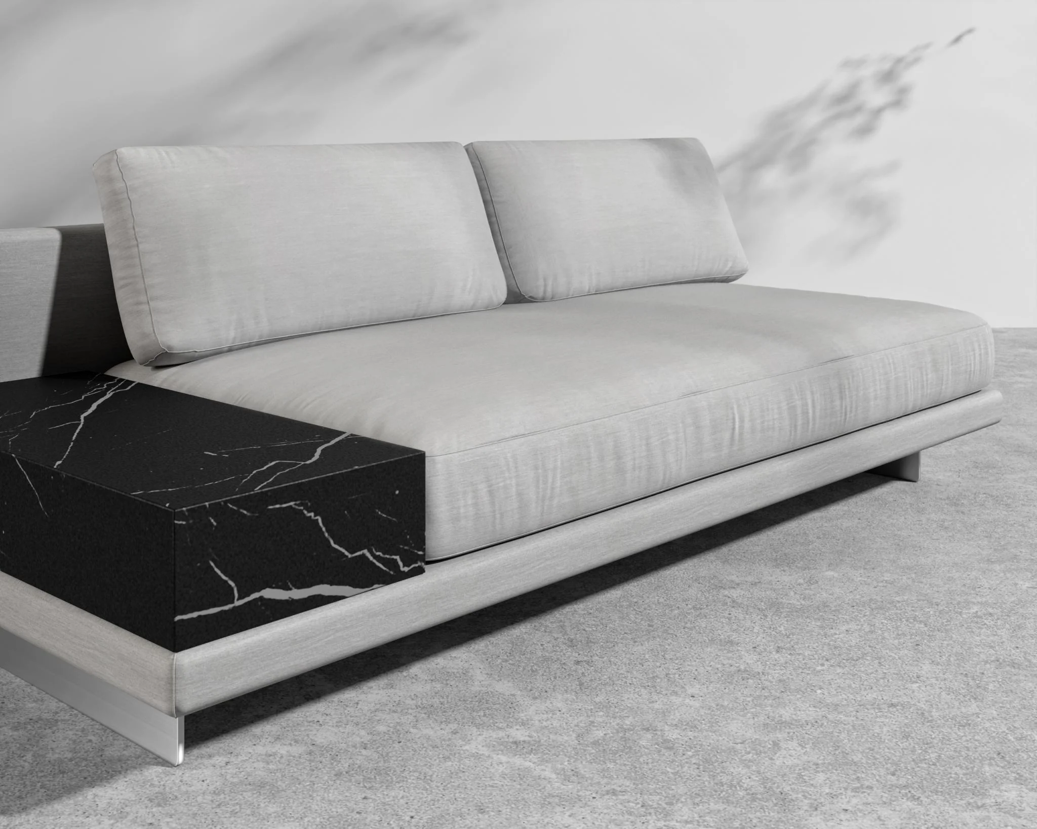 Dresden Outdoor Armless Sofa with Side Table - Image 20