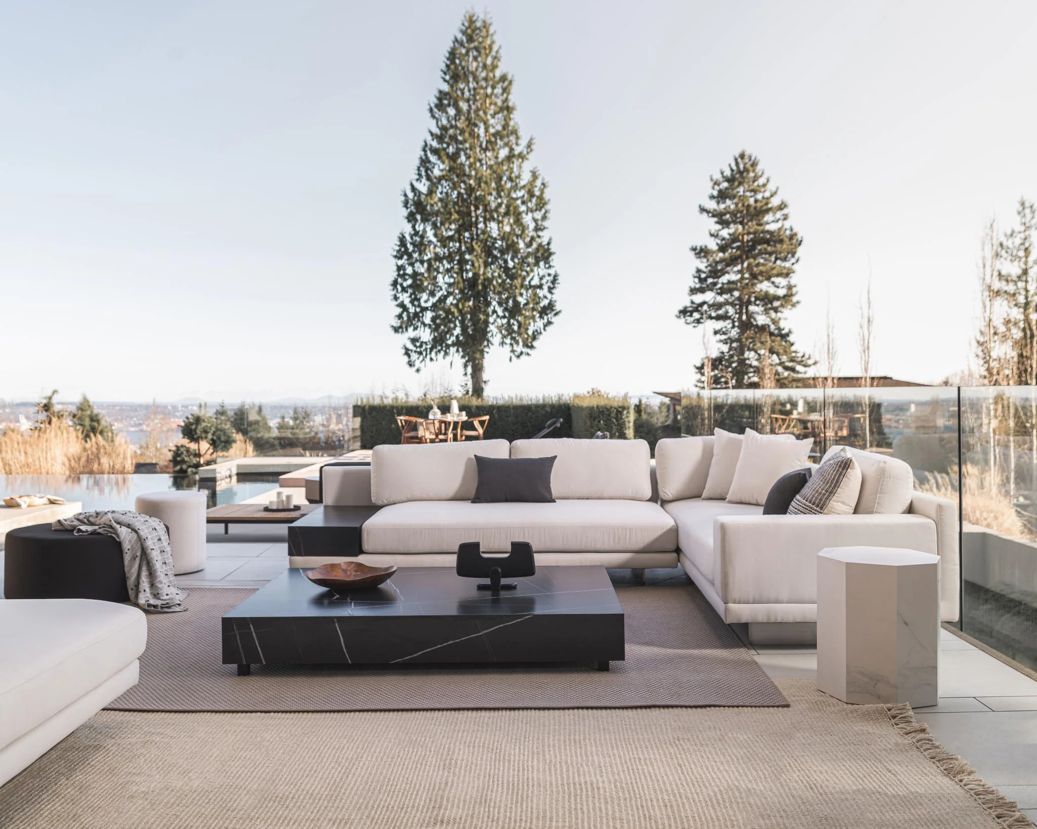 Dresden Outdoor Armless Sofa with Side Table - Image 7