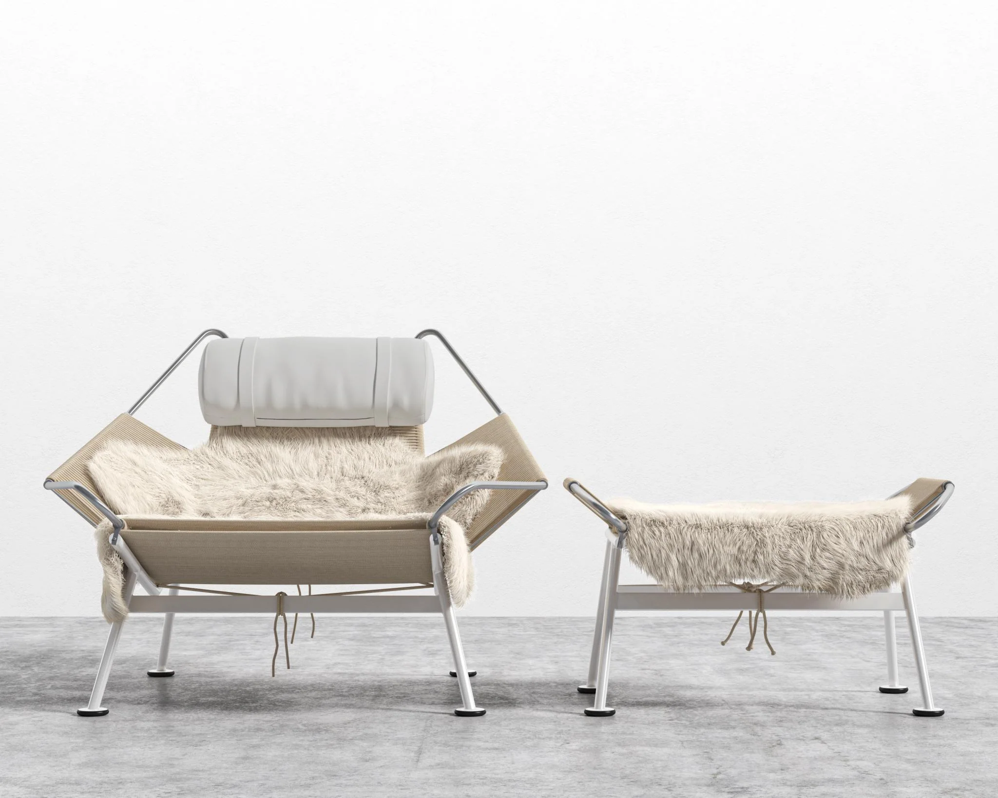 Flag Halyard Chair and Ottoman - Image 6