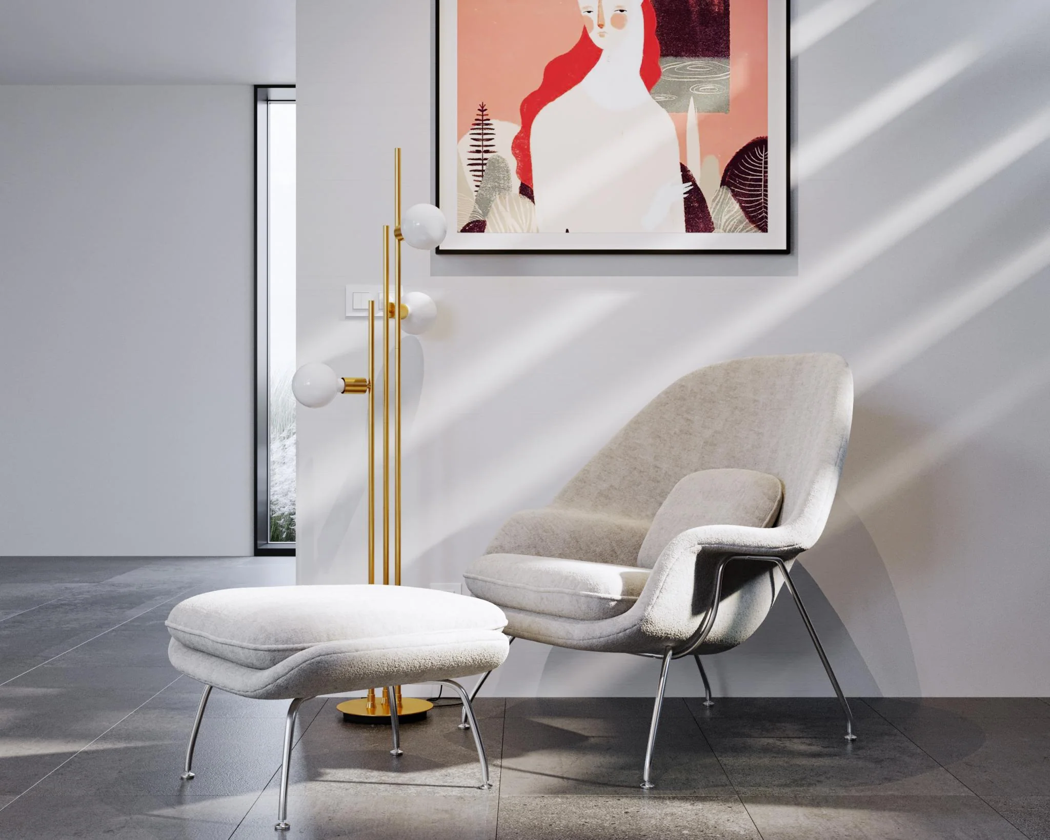 Womb Chair and Ottoman - Image 4